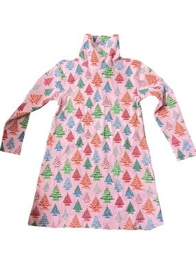 New The Beaufort Bonnet Company Tatums Turtleneck Kids Pink Holiday Tree Dress